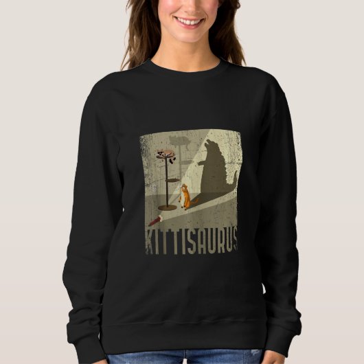 Sweatshirt Kittisaurus Kitty Et Dinosaure T Rex Shadow Cat (Devant)