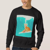 Sweatshirt Kitty Cat Surfing Pizza (Devant)
