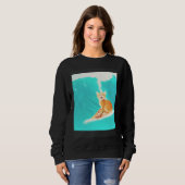 Sweatshirt Kitty Cat Surfing Pizza (Devant entier)