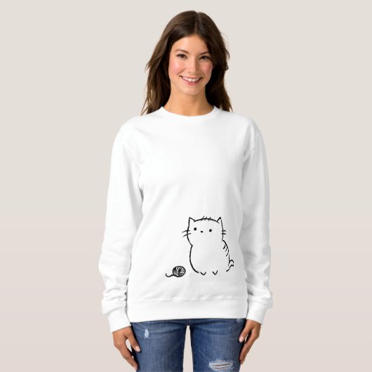 Sweatshirt Kitty et fil (Devant entier)