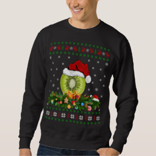 Sweatshirt Kiwi Fruit Lover Xmas Santa Hat Ugly Kiwi Christma