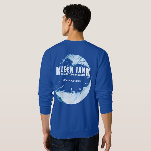 Sweatshirt Kleen Tank - #2 White on Blue Customizable Phone (Dos entier)