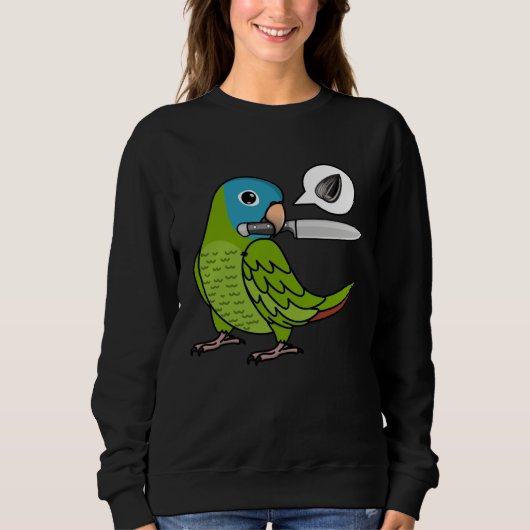 Sweatshirt Knife Parrot Wants Seeds I Blue crowned Conure (Devant)