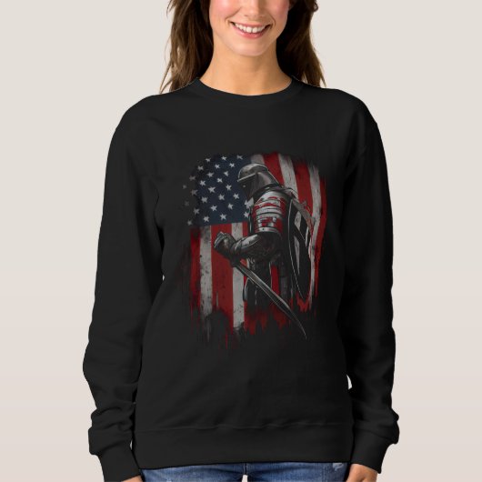 Sweatshirt Knight Templar Christian Warrior Of God Crusader (Devant)