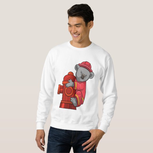 Sweatshirt Koala as Firefighter with Fire hydrant (Devant entier)