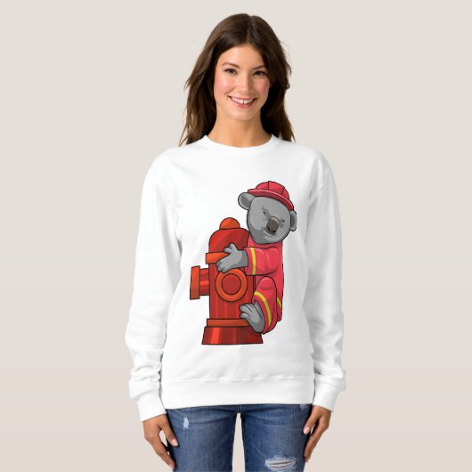 Sweatshirt Koala as Firefighter with Fire hydrant (Devant entier)