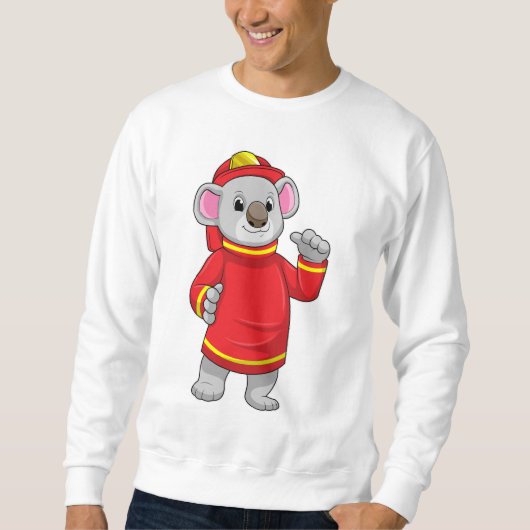 Sweatshirt Koala as Firefighter with Helmet (Devant)