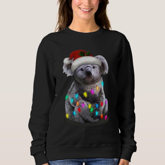 Sweatshirt Koala Assis Avec Les Lumières De Noël Saison De No (Devant)