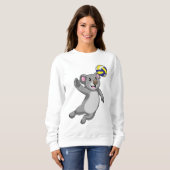 Sweatshirt Koala comme joueur de volleyball avec volleyball (Devant entier)