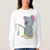 Sweatshirt Koala en Fisher avec la canne à pêche et le poisso (Devant)