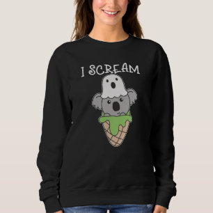 Sweatshirt Koala Halloween Ghost I Scream Ice Cream Pun