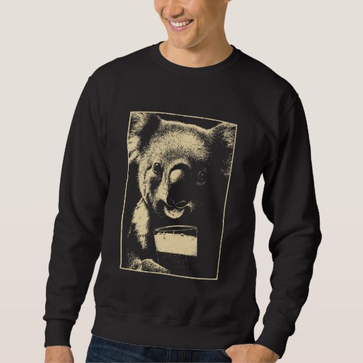 Sweatshirt Koala Saint-Patrick avec bière animal buvant Hu (Devant)
