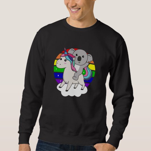 Sweatshirt Koala Sur Unicorn Rainbow Animals Cute Koalas (Devant)