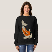 Sweatshirt Koi Fish Ted Arrière - plan rouge foncé (Devant entier)
