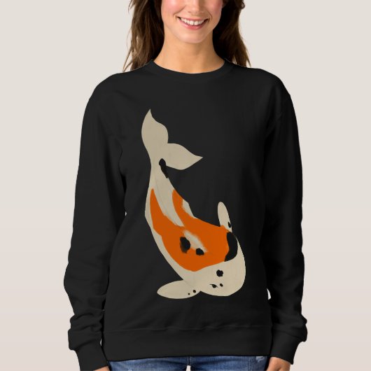 Sweatshirt Koi Fish Ted Arrière - plan rouge foncé (Devant)