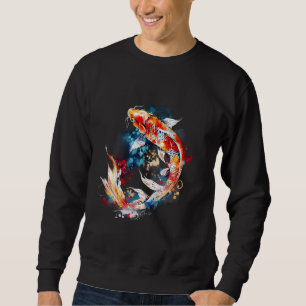 Sweatshirt Koi Poisson Coloré Carpe asiatique Japonais Koi Ca