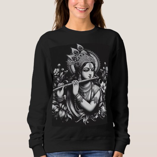Sweatshirt Krishna Noir et Blanc (Devant)