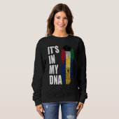 Sweatshirt Kuwaiti And Barbadian Mix DNA Heritage Flag (Devant entier)