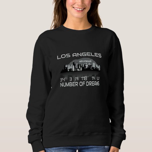 Sweatshirt L A Skyline at Night California Coordinates Los An (Devant)