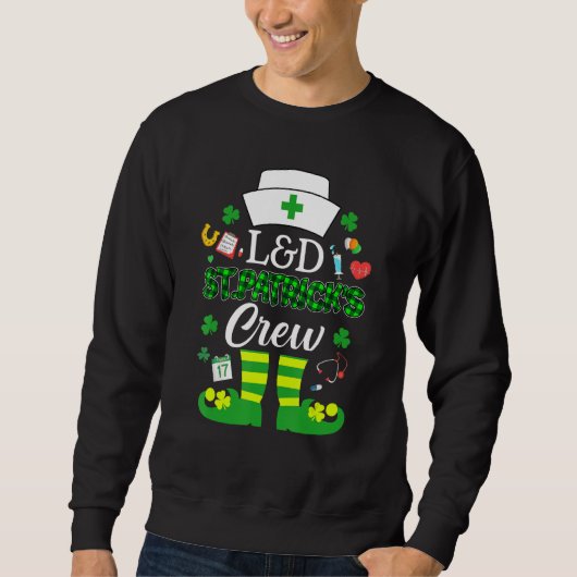 Sweatshirt L&d Infirmière St patrick équipage St Patrick Day  (Devant)