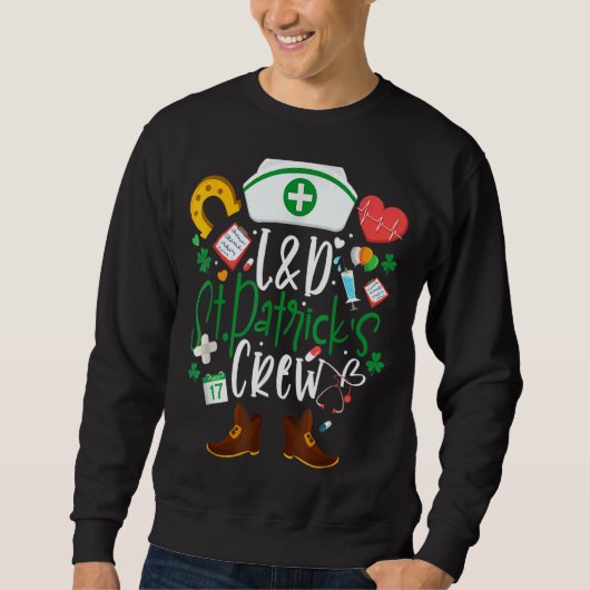 Sweatshirt L D St patrick Infirmière Équipage St Patrick Jour (Devant)