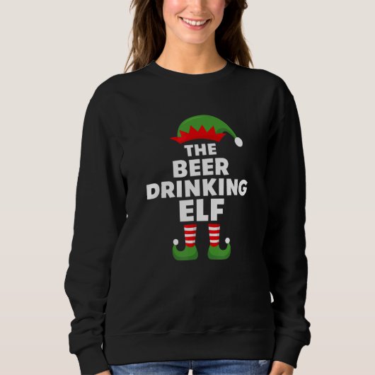 Sweatshirt La Bière Boire Elfe (Devant)