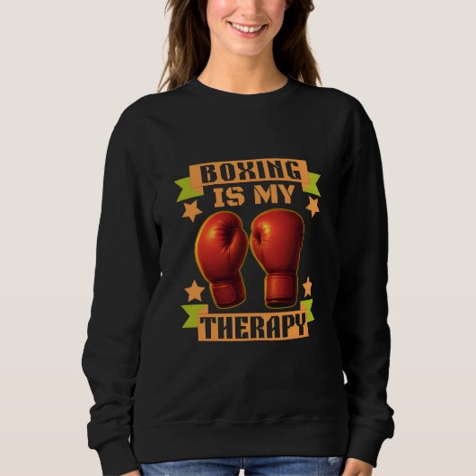 Sweatshirt la boxe est ma thérapie (Devant)