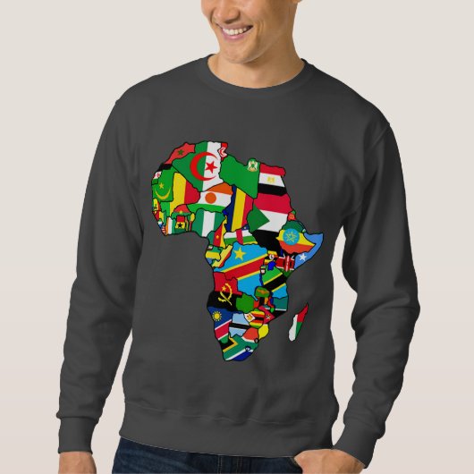 Sweatshirt La carte africaine des drapeaux de l'Afrique dans (Devant)