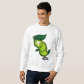 Sweatshirt La chenille au coucher avec la feuille (Devant entier)