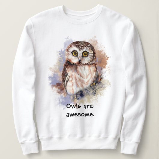 Sweatshirt La Chouette Aquarelle sont génial Oiseau, Nature,  (Design devant)