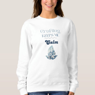 Sweatshirt La création me garde calme Typographie de voile 