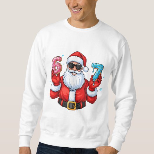 Sweatshirt La fête de donuts 6 et 7 de Santa (Devant)