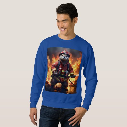 Sweatshirt **"La fourrure et les flammes : le feu de dos de l (Devant entier)