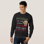 Sweatshirt La grandeur de Noël à nouveau Trump (Devant entier)