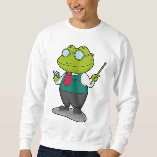 Sweatshirt La grenouille comme enseignant avec livre (Devant)
