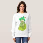 Sweatshirt La grenouille en magie avec baguette magique (Devant entier)