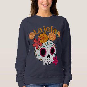 Sweatshirt La jefa dio de los muertos crâne à sucre