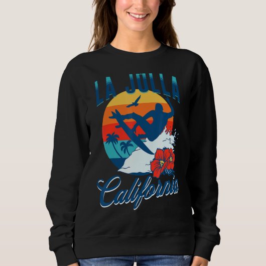 Sweatshirt La Jolla California Beach Surf Vacances été Vin (Devant)