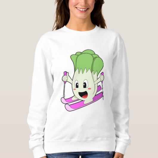 Sweatshirt La laitue comme skieur avec ski (Devant)