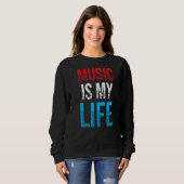 Sweatshirt La Musique Est Ma Vie Vive Rock Et Roll (Devant entier)