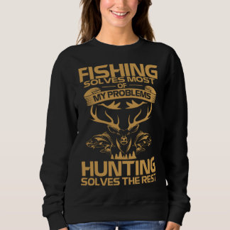 Sweatshirt La pêche résout la plupart de mes problèmes La cha