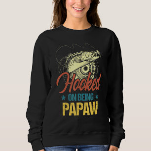 Sweatshirt La Pêche Rétro Accrue D'Être Papaw Pour Les Hommes