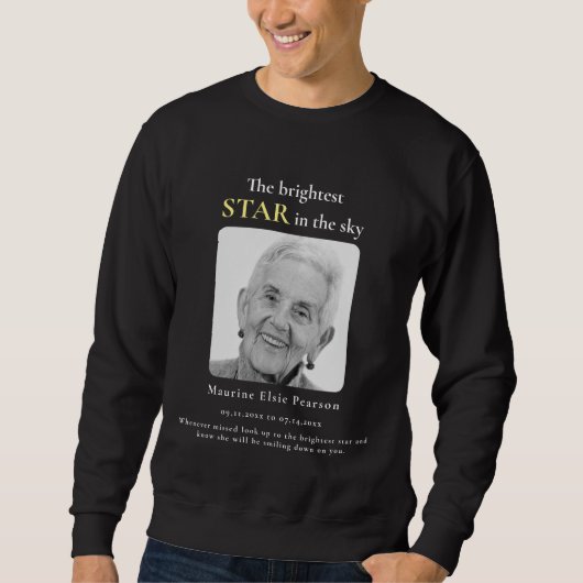 Sweatshirt la plus brillante star photo pull funéraire (Devant)