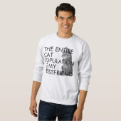 Sweatshirt La population entière de chat (Devant entier)
