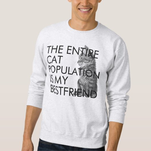 Sweatshirt La population entière de chat (Devant)