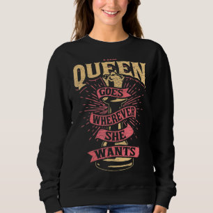 Sweatshirt La Reine Va Où Elle Veut Jouer Aux Échecs