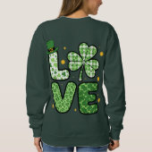Sweatshirt La Saint-Patrick AMOUR Vert Motifs Mixtes Trèfle (Dos)