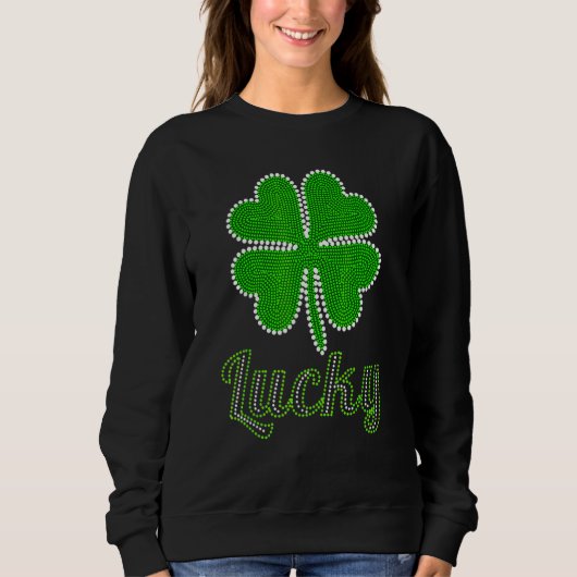 Sweatshirt La Saint Patrick, Shamrock irlandaise chanceuse (Devant)