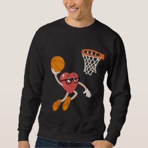 Sweatshirt La Saint-Valentin Cœur Plongeant Basketball Mignon