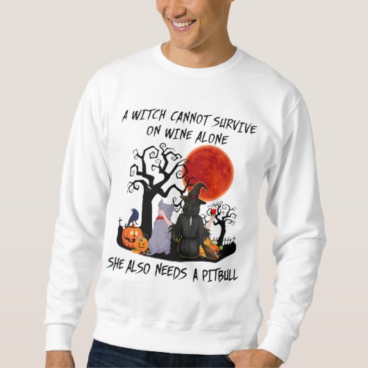 Sweatshirt la sorcière d'halloween ne peut survivre sur le vi (Devant)